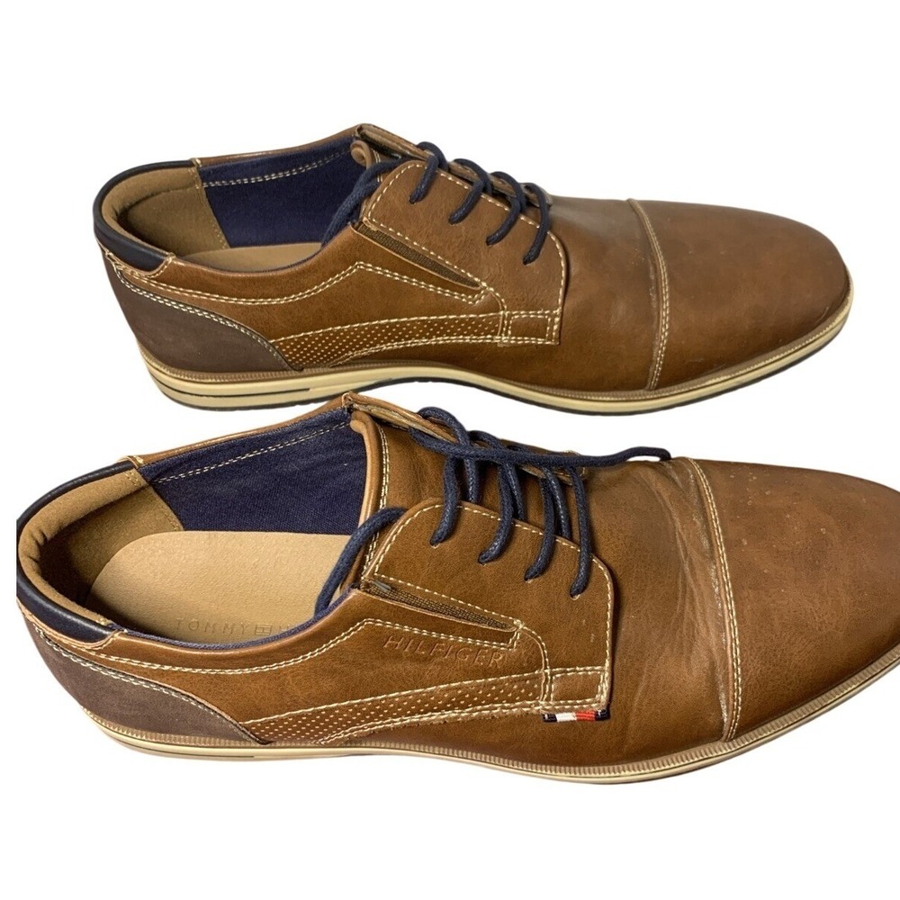 Tommy Hilfiger Men's Urban Oxford Shoes Brown Leather Sz 11.5M W/original Box